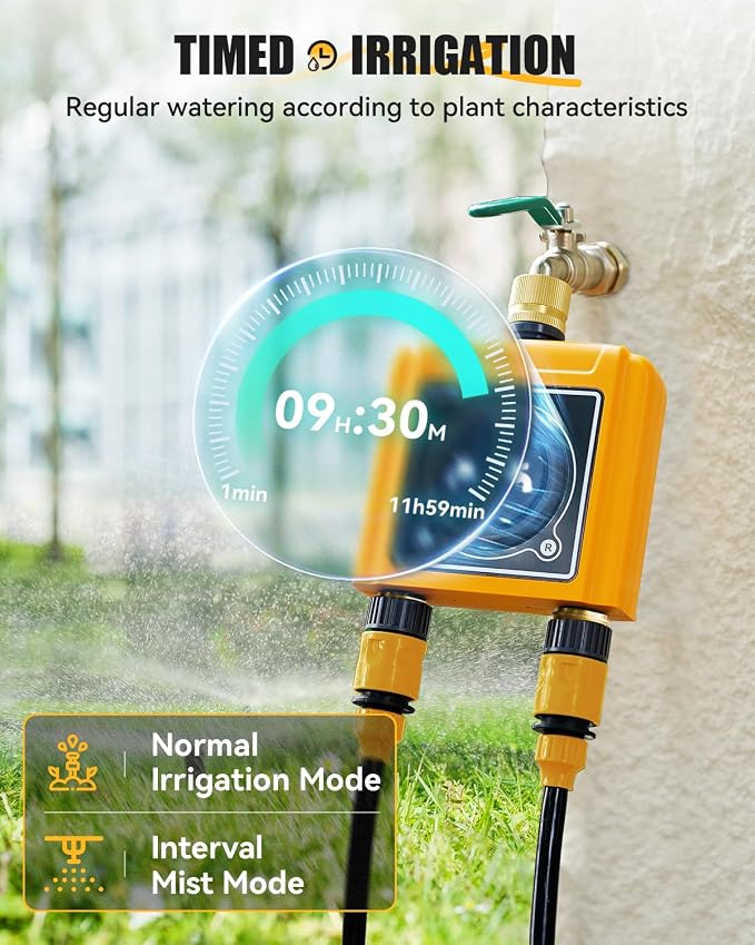 RAINPOINT WiFi Water Timer with WiFi Soil Moisture Sensor, WiFi Hose Timer for Lawn,WiFi Sprinkler Controller via APP/Voice Control,Automatic Watering System