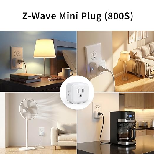 Minoston Smart Plug, Mini Plug-in Z-Wave 800 Series Socket with Built-in Repeater/RangeExtender, Z-Wave Hub Required, Compatible with SmartThings, Wink, Alexa, Google Assistant,FCC Listed, MP21Z