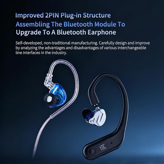 KZ ZSN Pro Dynamic Hybrid Dual Driver in Ear Earphones Detachable Tangle-Free Cable Musicians in-Ear Earbuds Headphones (Purple Without Mic) | Dynamic / balanced armature Hybrid Dual Driver in Ear Earphones Detachable Tangle-Free Cable Musicians Headph...