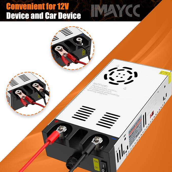 IMAYCC 12V Power Supply for Diesel Heater,120v to 12v DC Converter for Diesel Heater, AC to DC Power Converter 30A 360W