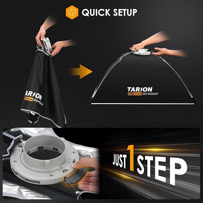 TARION 11.8"x47.2" Quick Release Strip Softbox - Foldable Bowens Mount Softbox with Diffusers/Honeycomb Grid/Carrying Bag for Live Streaming, Photography, Videography (SQ-30120F)