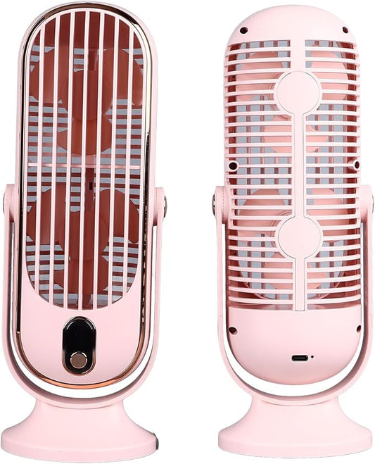Mini Table Tower Fan, USB Plug In Fans That Blow Cold Air, 5 Gears Quiet Motor Cooling, Portable Desktop Tower Fan, for Home, Office, Outdoor (Pink)