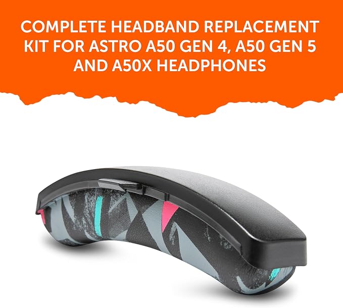WC Mod Kit A50 - Cooling Gel Earpads + Headband Replacement for Astro A50 Gen 4, Gen 5 & A50X by Wicked Cushions | Enhanced Comfort, Cooling & Durability | 90's Black