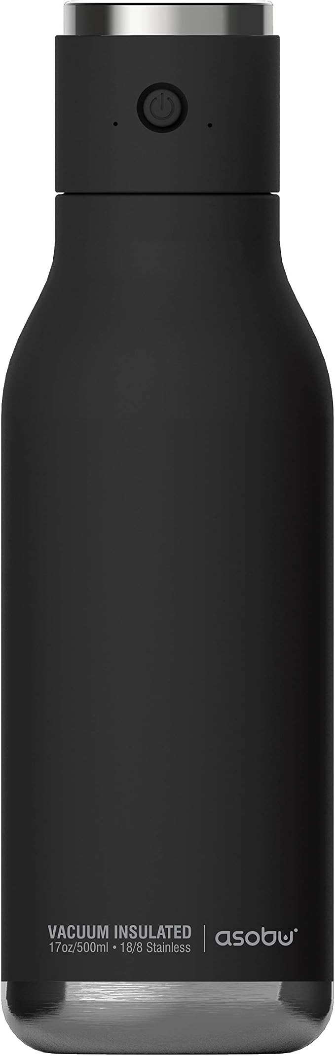 asobu Wireless Speaker Double Wall Insulated Stainless Steel Water Bottle 17 Ounce (Black)