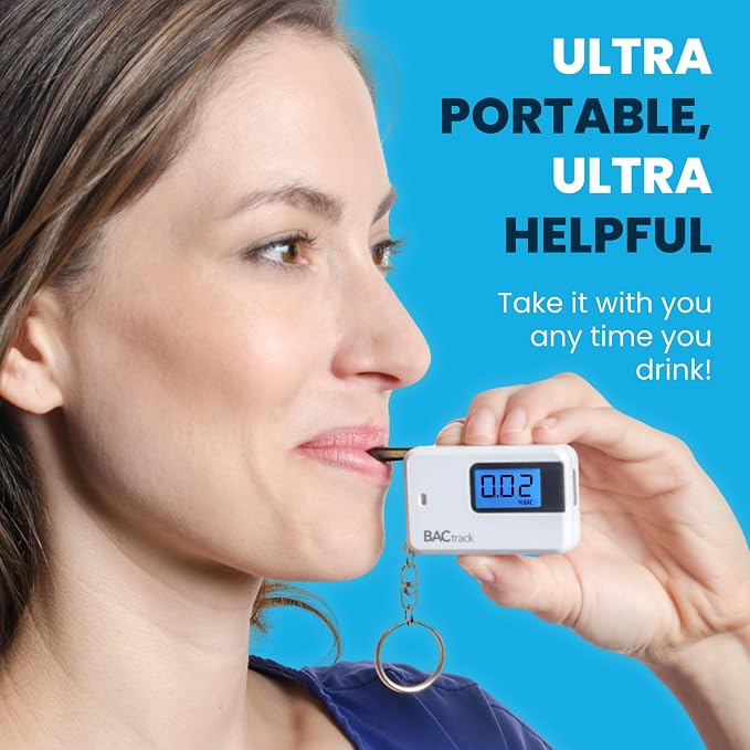 BACtrack Go Keychain Breathalyzer (Black) and Carrying Case Bundle