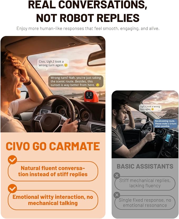 Smart AI Car Chat Robot, Voice Activated Assistant with Custom Personality, Hands-Free Driving Co-Pilot, in-Car & Home Use, Interactive Companion Robot