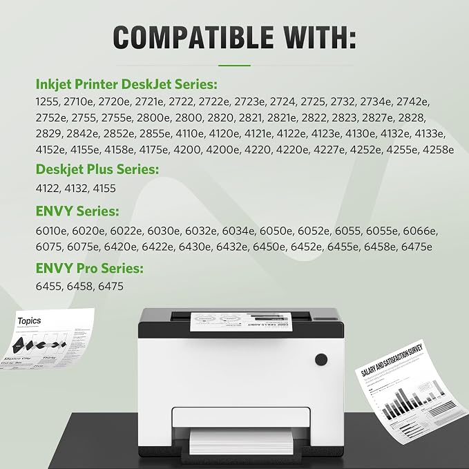 67XL Ink Cartridge Replacement for HP 67 XL Remanufactured for HP Ink 67 67XL for DeskJet 2755e 2700 2855e 2800 2752 2742e 4155e 4255e 4100 Envy 6055 6055e 6455e Printer 1-Pack Black
