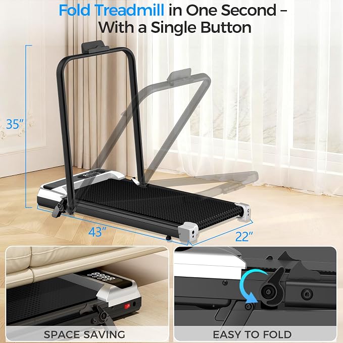 Walking Pad Treadmill with 8% Incline for Home Office,3.0HP Low Noise Portable Folding Under Desk Treadmill with Remote Control,Jogging Running Machine,350 Lbs Capacity,LED Display,Handle Bar