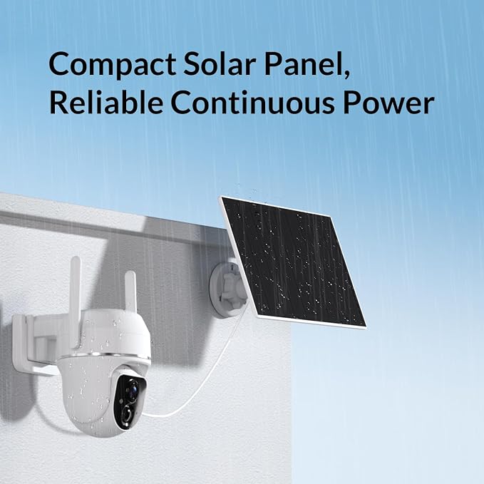Vicohome 2K Solar Wireless WiFi Security Cameras Outdoor, 355° PTZ, Solar & Battery Powered, PIR Motion Detection, 3MP Full-Color Night Vision, IP65 Waterproof, Cloud&SD Card Storage (With SD Card)