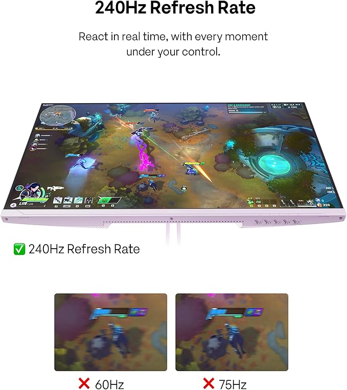 Pixio PX279 Wave Purple 27 inch 240Hz Refresh Rate FHD 1080p Resolution Fast IPS Panel 1ms GTG Response Time Gaming Monitor with Adaptive Sync