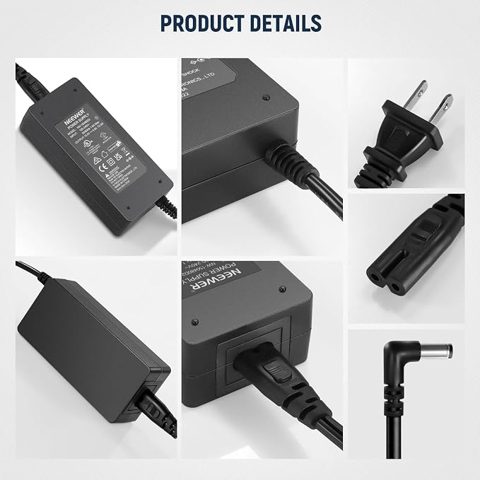NEEWER 15V 4.8A 72W Power Supply with 5.5mmx2.5mm Male DC Cord, 100-240V AC to DC Power Adapter for Ring Light RL18, LED Video Light NL660 GL1 RGB168 RGB1200 and More (US Plug)