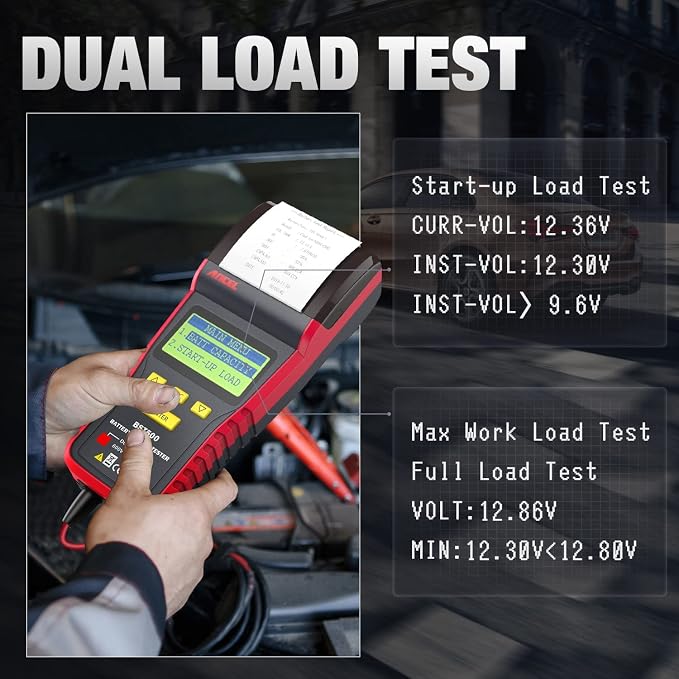 ANCEL BST500 Car Battery Tester with Printer and ANCEL AD310 Classic Enhanced Universal OBD II Scanner Car Engine Fault Code Reader