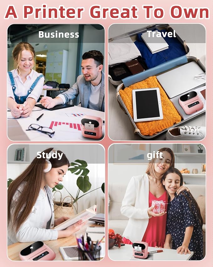 Phomemo M220 Bluetooth Label Maker - Portable Thermal Printer for Small Business Office Home - 1900+ Templates 7900+ Icons - Compatible Phone, PC