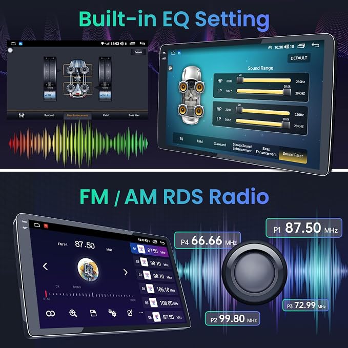 8Core 4+64GB Android 15 Radio for 2007-2013 Chevy Tahoe Suburban: Silverado GMC Yukon: 9" 1280 * 800P IPS Touchscreen Wireless CarPlay Android Auto FM/AM/DSP 5G WiFi Bluetooth GPS Backup Camera SWC