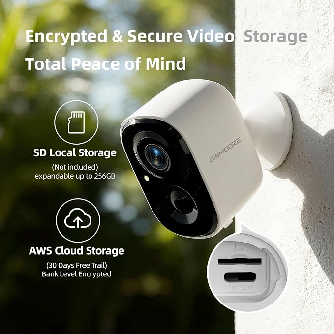 2.5K Wireless Home Security Cameras, Outdoor WiFi Non-Subscription AI Person Detection, 4MP Color Night Vision, Full Duplex 2-Way Audio, IP66 Waterproof Battery Powered, U.S. AWS Cloud