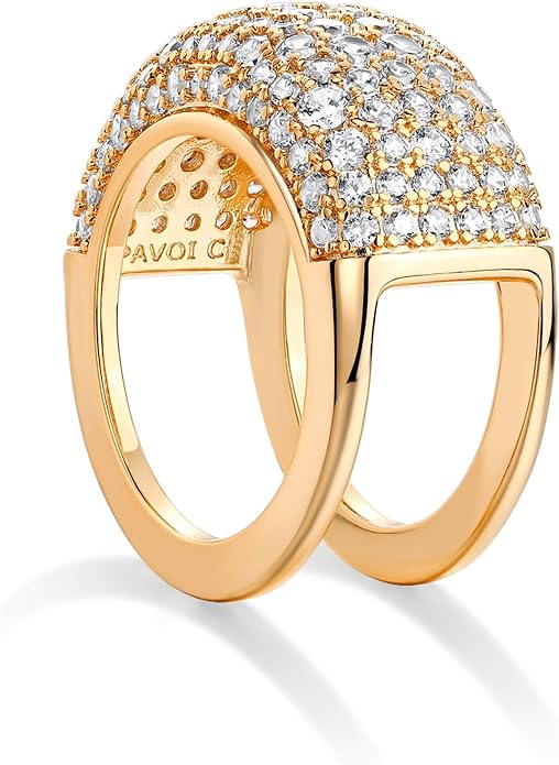 PAVOI 14K Gold Plated Pave Smart Ring Cover Compatible with Oura Ring Gen 4