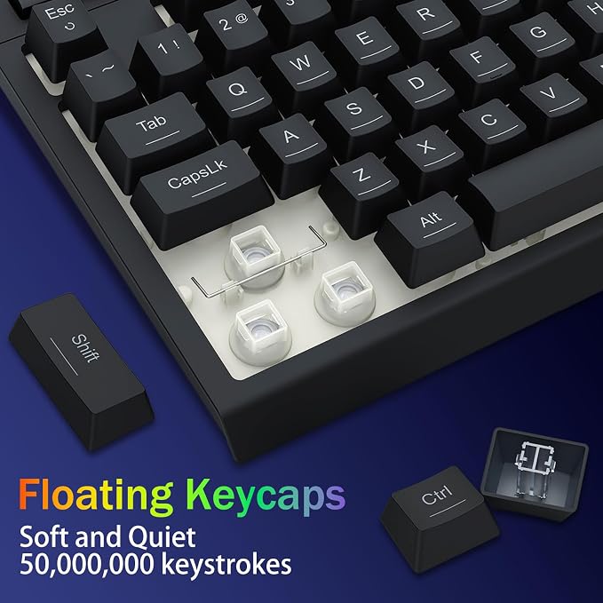 Redragon K524 Wired Gaming Keyboard, RGB Backlit, 75% Compact Quiet Membrane Keyboard with Programmable Macro and Multimedia Keys, Anti-ghosting, Spill Resistant for Win/MAC/PS/Xbox