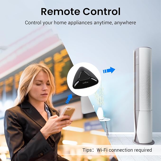 Broadlink RM MAX Smart Home Hub, Matter Compatible, Code Learning Wi-Fi & BLE Universal Remote for IR and RF Devices, Compatible with Alexa & Google Home