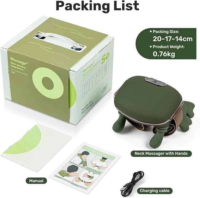 TREEFIA Shoulder and Neck Massager with Heat Heated Massager, Neck Massager with Fingers, Shoulder Massager with Hands, Simulates a Real Palm Massage for Comfort, Relax Muscle Tension