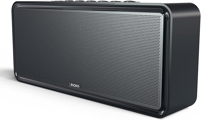 DOSS SoundBox XL Bluetooth Speaker with Subwoofer, Booming Bass, Dual DSP Technologies, 10H Playtime, TWS, 2.1 Audio Channel, Ideal Christmas & White Elephant Gift for Men, Women-Black