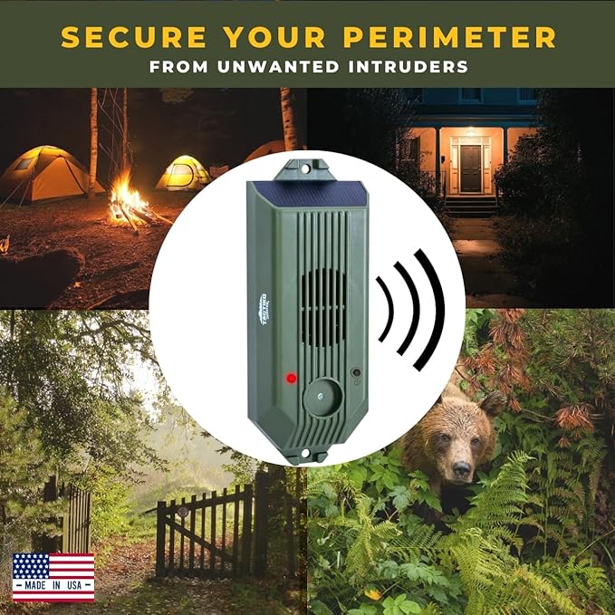 Tactiko Wire Trip Perimeter Alarm 2.0, 129 dB Rechargeable Perimeter – 80ft Kevlar Tripwire, Solar/USB, Weatherproof, Bear Deterrent for Camping, Property, Home Security (1 Pack)