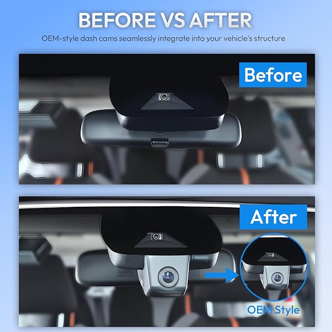 Dual Channel 4K & 1080P Dash Cam for Toyota Highlander 2020-2026 LE Limited L XLE XSE Platinum UX70 (Gen4), OEM Factory Look,WiFi & APP, G-Sensor, Loop Recording, Plug & Play, 128GB Card