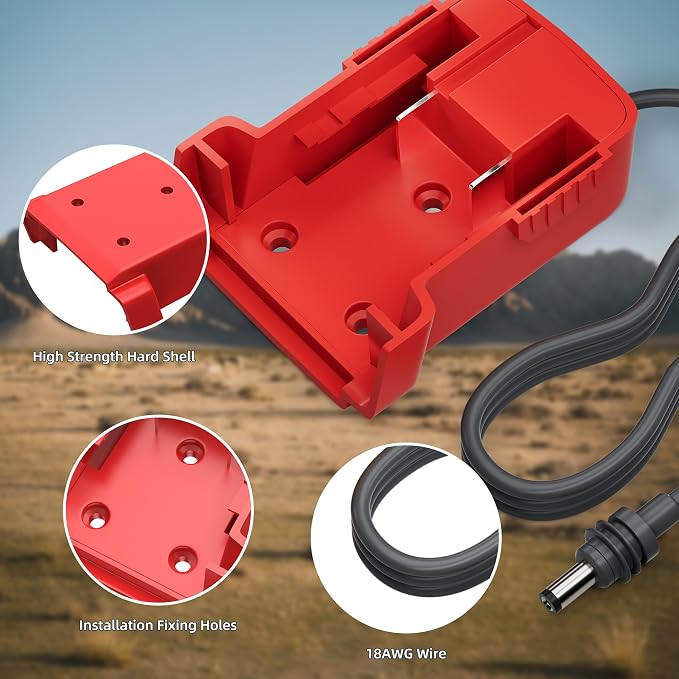 Starlink Mini Mil.Waukee 18V Battery Adapter, Starlink Mini DC Power Cable Adapter Accessories for Mil.Waukee Battery Charger 3.2FT 18AWG Cord Plug and Play 1M