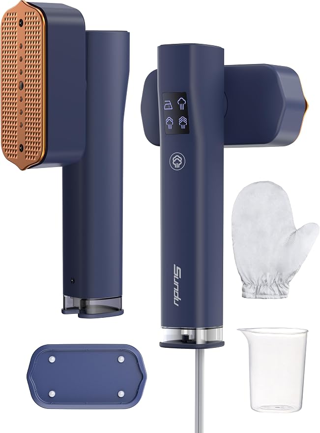 Steamer for Clothes,Sundu Portable 2-in-1 Travel Steamer&Iron,15s Fast Heat-up,100ml Water Tank,Ironing Gloves,25 Min Powerful Continuous Steam,1000W&4 Modes Light Steam Iron for Travel&Home(Blue)