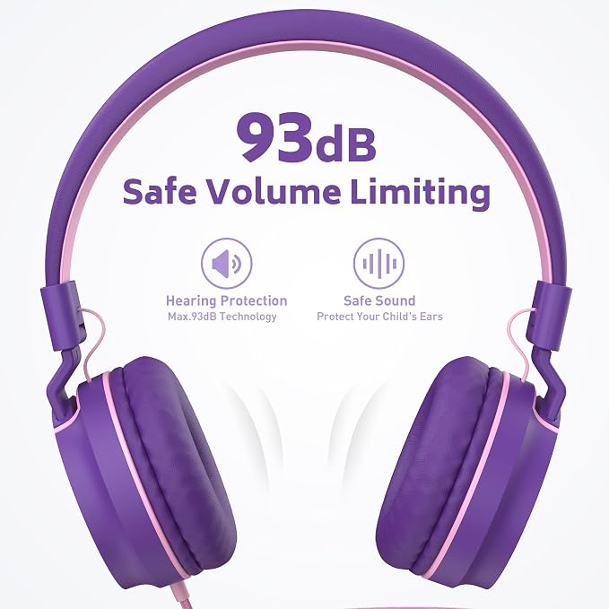 AILIHEN Kids Headphones Bulk 10-Pack for K-12 School Classroom, On-Ear Wired Headset with Microphone for Students Children with 93dB Volume Limited, 3.5mm Jack for Chromebooks Tablets Laptop Computer