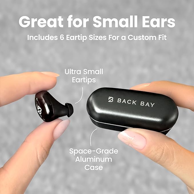 Back Bay Audio Wireless Earbuds for Small Ears, Award-Winning Sound w/Bass Mode, Durable Sweatproof Bluetooth Earbuds, Comfortable for All Ears