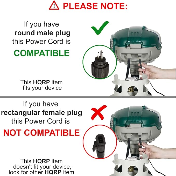 HQRP 50 Ft Power Cord Compatible with Mosquito Magnet Patriot with Round Plug 120-021, ETL Listed