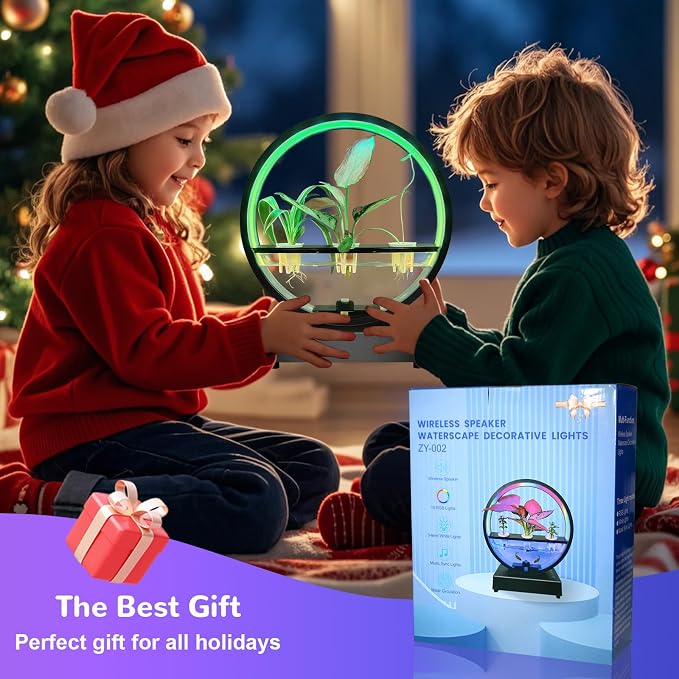 Led Atmosphere Lights with Bluetooth Speaker RGB Color Changing Table Lamp Dimmable Night Light USB Desk Ambient Lights for Mom Mother Kids Girls Gift Bedroom Office Home Decor (Plant Not Included)