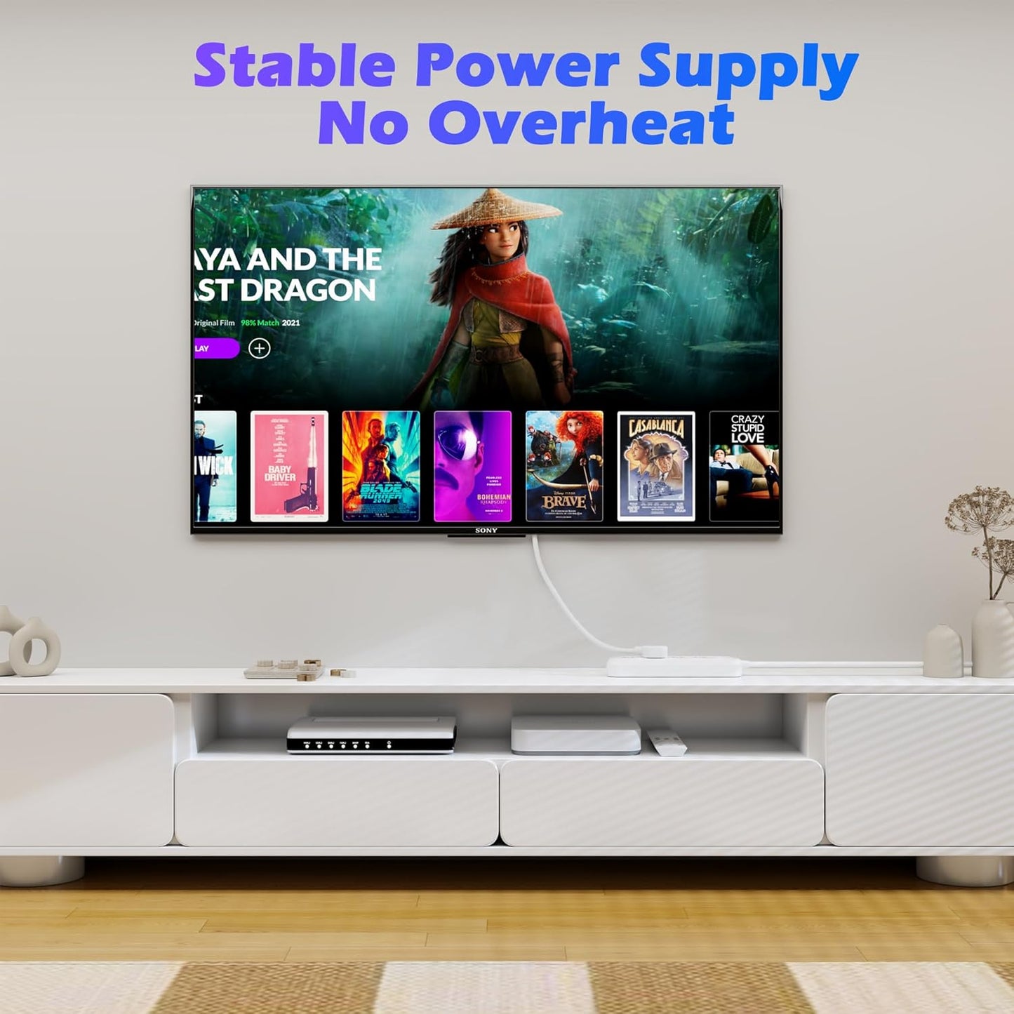 Adoreen 2 Ft Computer TV Replacement Power Cord White, Low Profile Flat Plug to 90 Degree Angled L-Shaped 18AWG 3-Prong AC Universal Power Supply Cable for Printer, PC, Monitor TV LCD, ETL+Ties