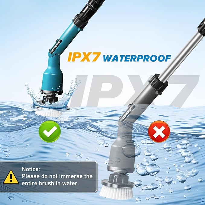 Electric Spin Scrubber for Makita 18V, Cordless Shower Cleaner with Free Adjustable Extension Arm, 1000RPM Clean Brush Waterproof w/ 8 Replaceable Heads for Tile Tub Kitchen Floor (NO Battery)