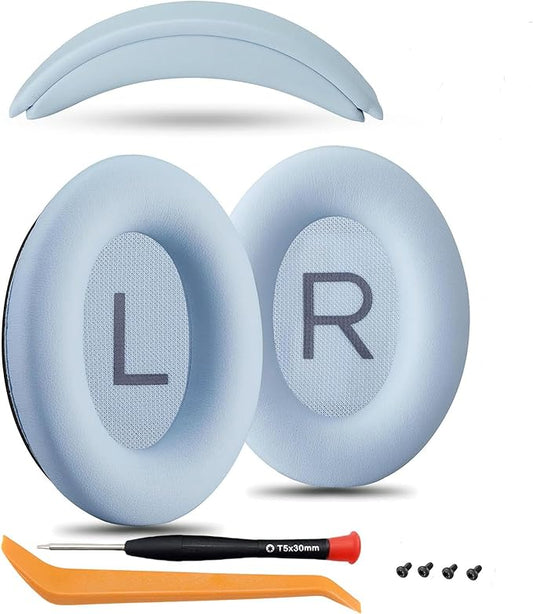 Ear Cushions and Headband Cushion Foam for Bose QuietComfort 45 (QC45) Headphones Accessories Easy to Install （45） (（45-Sky Blue）)