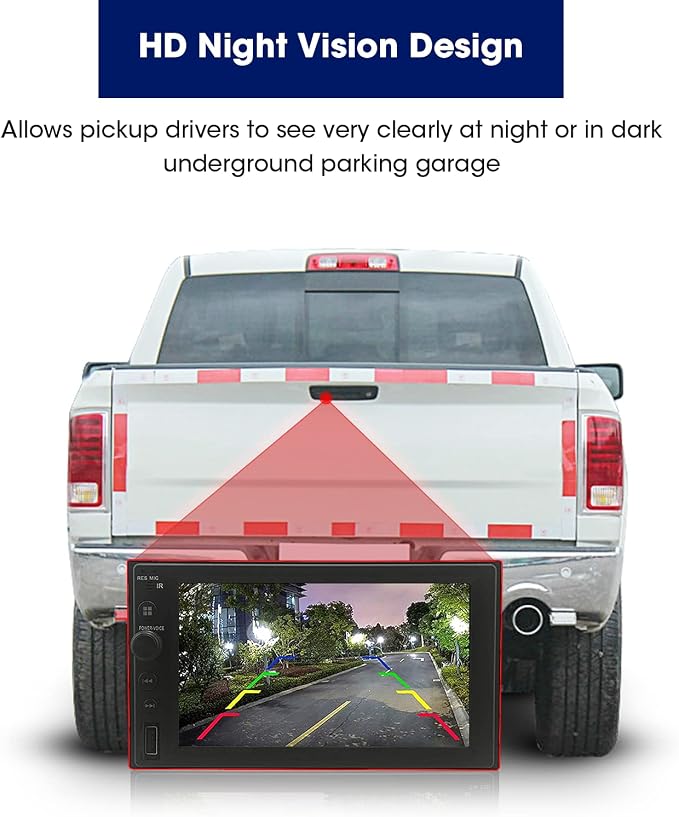 Tailgate Handle with Rearview Backup Camera for Dodge Ram | Compatible for Dodge Ram 1500 (2009-2017), 2500 3500 (2010-2017), RCA Connector