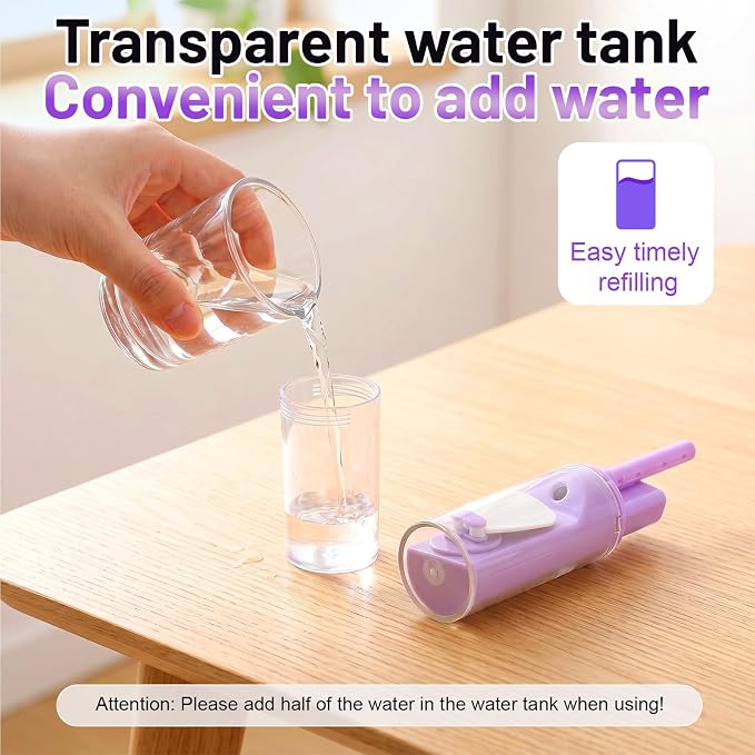 6 Pack Portable Misting Fan Handheld Rechargeable Fan Mini Battery Operated Fans with 4 Speeds Water Mist for Women Men Home Office Travel Makeup Outdoor(Purple)