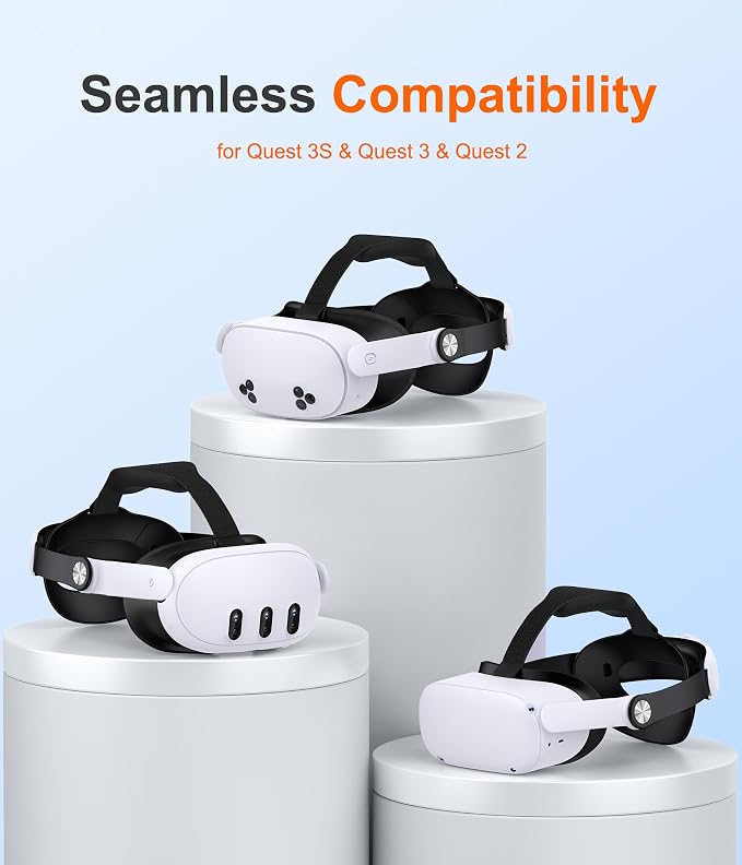 Head Strap for Meta Quest 3S/Quest 3/Quest 2 – Adjustable Lightweight VR Headset Strap with Enhanced Support, Elite Strap Replacement for Comfortable and Stable VR Gaming Experience