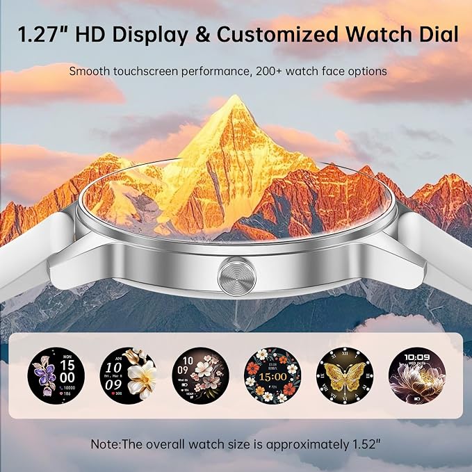 Smart Watch for Women(Answer/Make Calls), 1.27" HD Screen Fitness Tracker with Heart Rate/Sleep Monitor, 130+ Sport Modes IP68 Waterproof Activity Tracking, Smartwatch for Android iPhone, Silver
