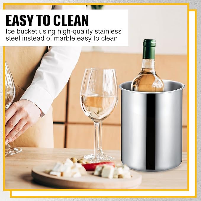 Domensi 6 Pcs Wine Chiller Bucket 750 ML Champagne Bucket Stainless Steel Wine Chillers for Bottles Keeps Cold for Hours Cooler Insulated Champagne Beer Ice Bucket