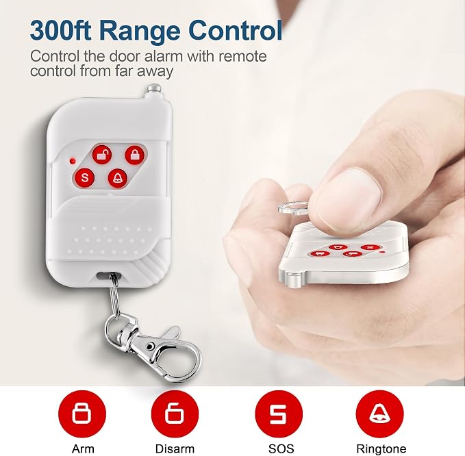 WiFi Alarm Home Security System, Wireless Alarm System with Loud 120dB Motion Sensor Siren, Window Door Alarms Sensor, Remote Control for Shed Garage