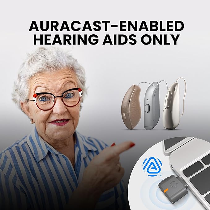 Avantree C82 Aura – Auracast Transmitter with Private & Public Modes for Auracast Hearing Aids, Qualcomm Bluetooth 5.4, Firmware Upgradeable, USB-C Audio Adapter for PC, Mac, Tablets, Phones