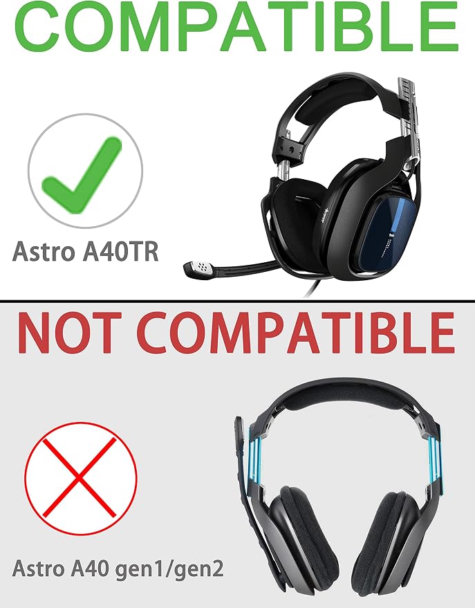 A40 TR Mod Kit – defean Replacement Earpads and Headband Compatible with Astro Gaming A40 TR Headset,Ear Cushions, Upgrade High-Density Noise Cancelling Foam, Added Thicknes (Black Silky Cool Fabric)