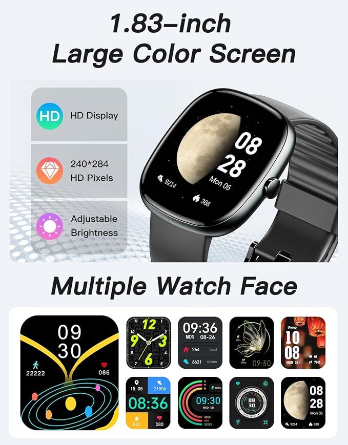 Fitness Trackers, No Bluetooth No APP/Phone Needed, 1.8" Fitness Watch for Men Women with Pedometer Heart Rate/Blood Oxygen/Sleep Monitor 100 Sports, Steps Counter Walking Running Waterproof