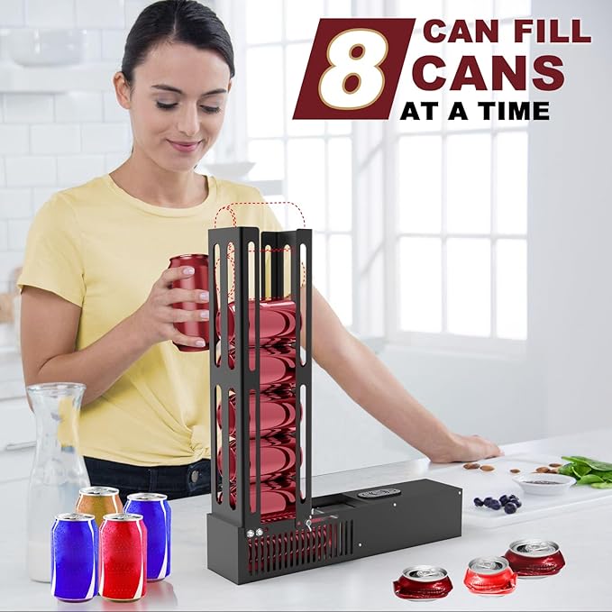 Electric Aluminum Can Crusher, Automatic Can Crushers for Recycling 8oz, 12oz & 16oz Cans, Fill 8 cans at a Time, for Recycling Aluminum Seltzer, Cola, Beer Cans