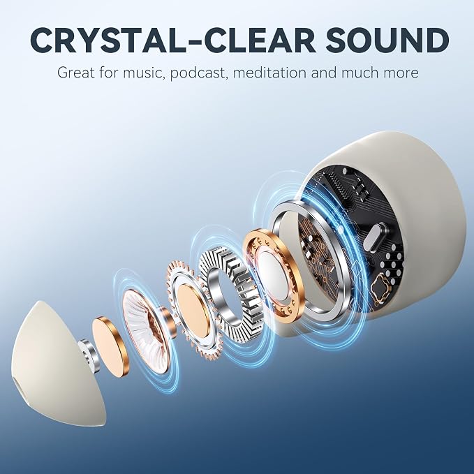Sleepals micro Sleep Earbuds for Side Sleepers | Sleep Headphones with Soft and Snug Fit | Moderate Noise Reduction (not ANC) | Small and Light, 4H Single Play, 28H with Charging Case (Off-white)