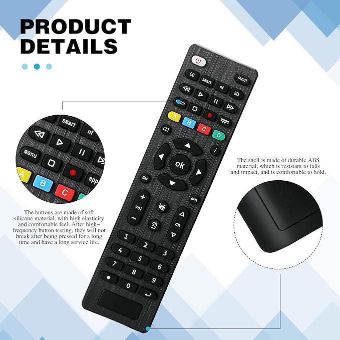 50 Pack Universal TV Remote Replacement Compatible with All Smart TV LED LCD HDTV 3D Series for Motel Hotel Nursing Home (Regular)