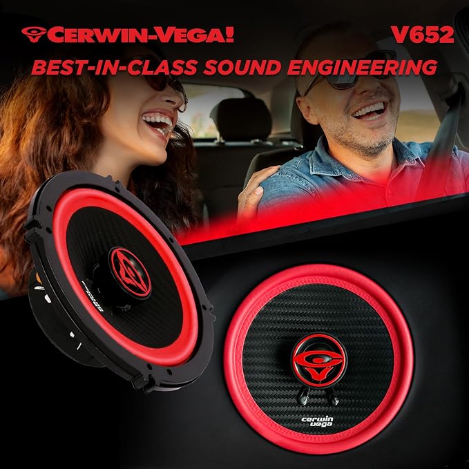 CERWIN-VEGA! V652 Vega 2-Way 6.5 Inch 360 Watts 2 Ohm Coaxial Full Range Speakers