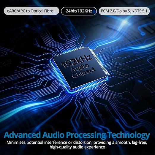 AUTOUTLET HDMI eARC/ARC to Optical Audio Cable, 192kHz/24bit 1.5M/5FT Hdmi eARC to Optical Converter, Integrated Desgin, Plug and Play, Supports PCM 2.0, Dolby Digital 5.1, DTS 5.1 (NOT Support CEC)