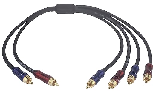 VKheroKV RCA Stereo Plug Male to Dual RCA Plug Male Audio Splitter Cable - Gold Plated / 4n OFC Pure Copper Wire (1.5FT(50CM))